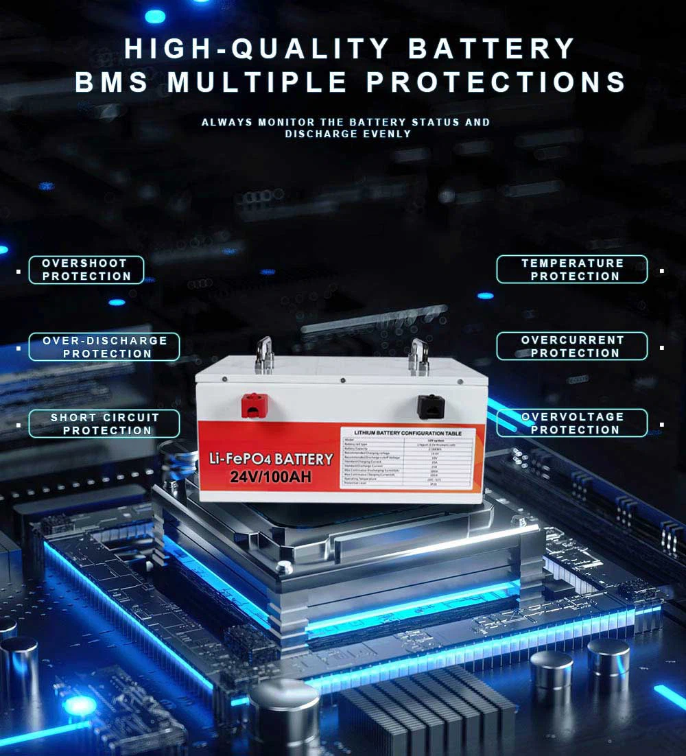 Jingsun 24V 100AH Lithium-ion Battery Protection Function Jingsun 24V 100AH Lithium-ion Battery Protection Function